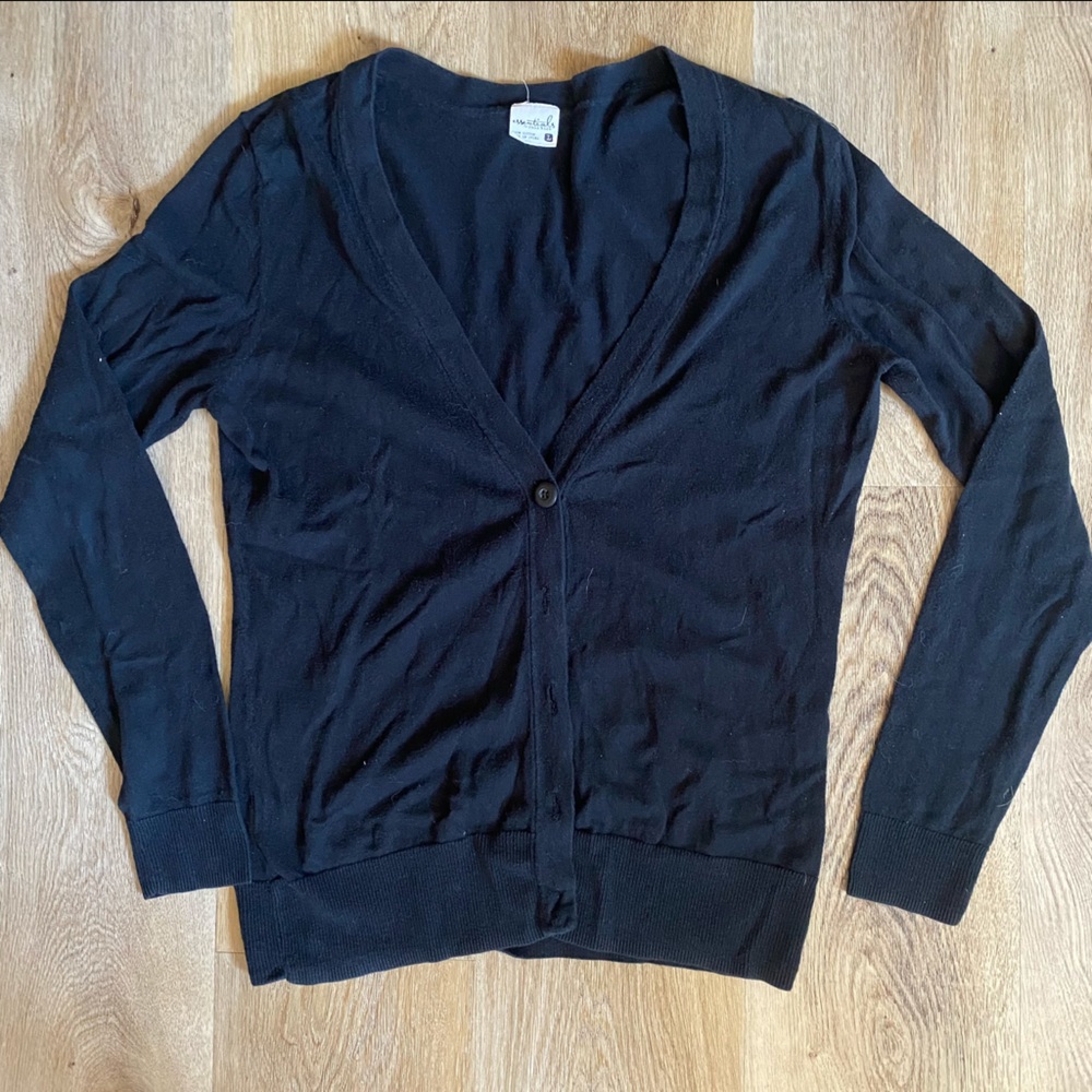 Black Button Up Cardigan // Full Tilt